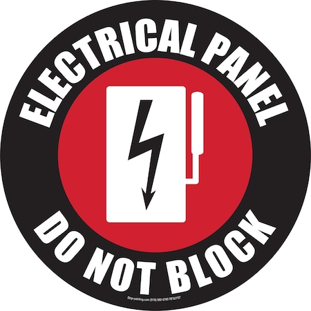 Superior Mark Floor Sign, Rubber, Electrical Panel Do Not Block, 17.5in RFS0757